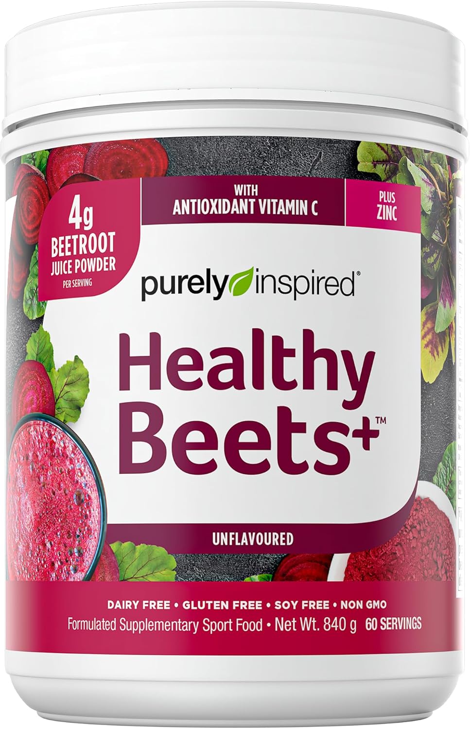Purely Inspired Healthy Beets Healthy Beets + Superfood Powder Vitamin C & Zinc for Immune