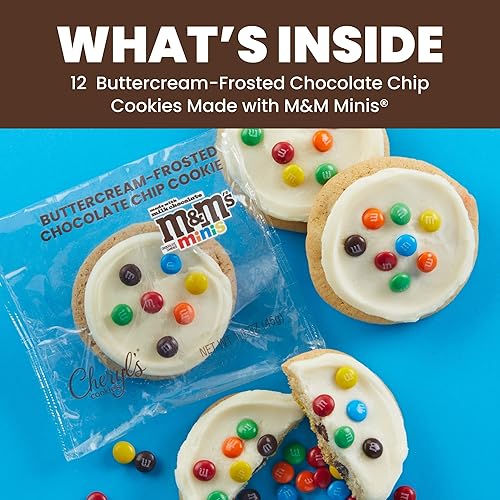 Miniatura 3 de Cheryl's Cookies Galletas con chispas de chocolate con M&M'S Minis - Caramelos de chocolate con leche, glaseados con crema de mantequilla, Kosher,