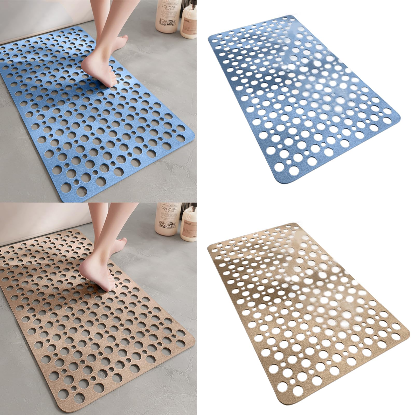 PANGBOER Alfombrillas de baño con ventosas, antideslizante, impermeable, almohadilla de suelo de ducha, suave y cómoda al tacto, fácil de limpiar