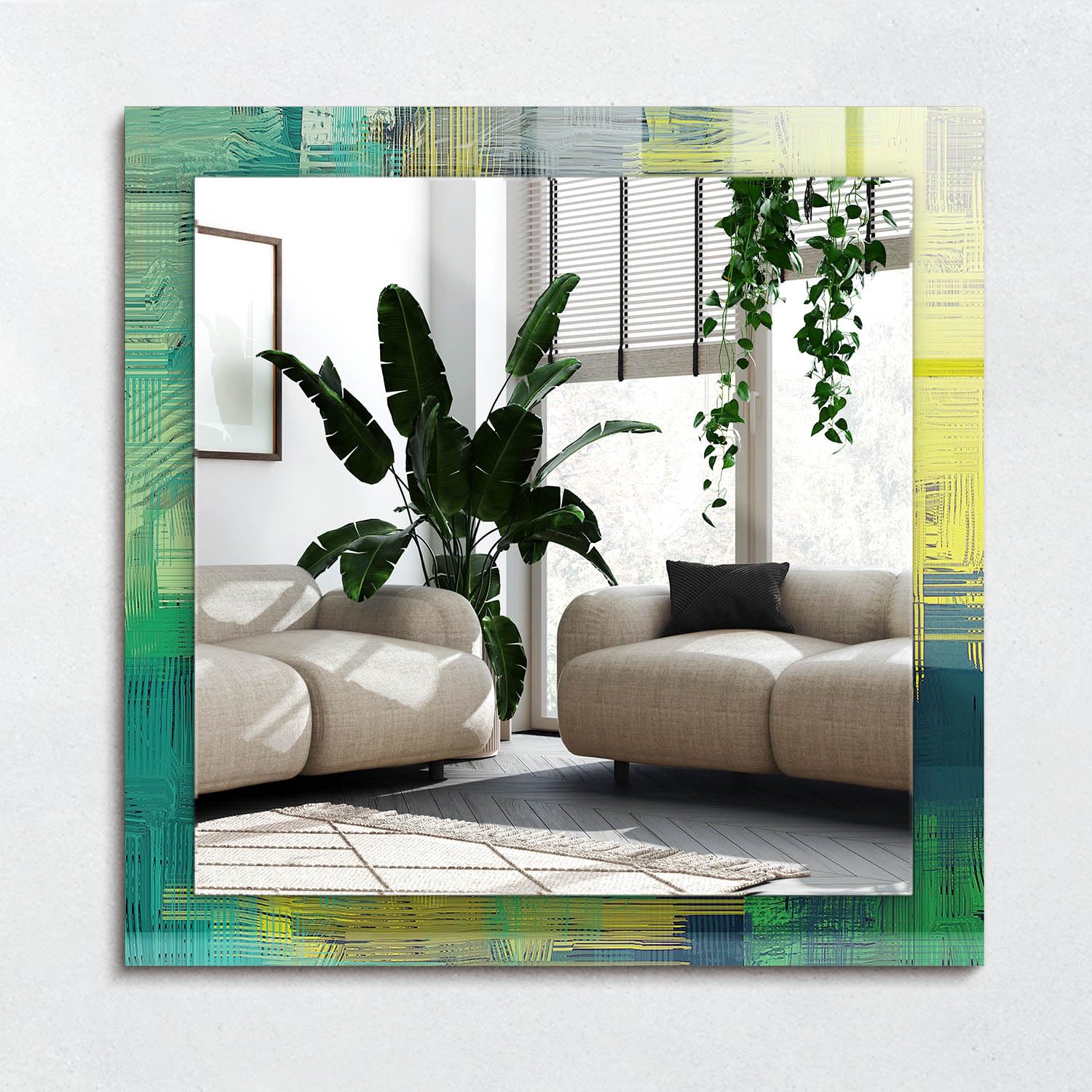 Miroir salle de bain 60x60 cm design moderne décoration murale salon