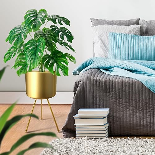 Miniatura 5 de magarz Maceta de metal de mediados de siglo con soportes elegante maceta de pie de suelo adecuada para orquídeas Aloe decoración de interiores y