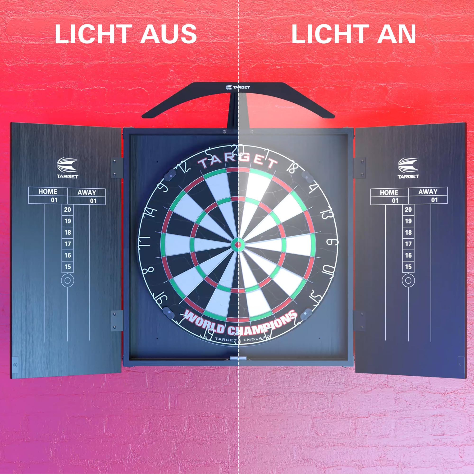Target Darts Arc Dartscheibe Schrankbeleuchtung System
