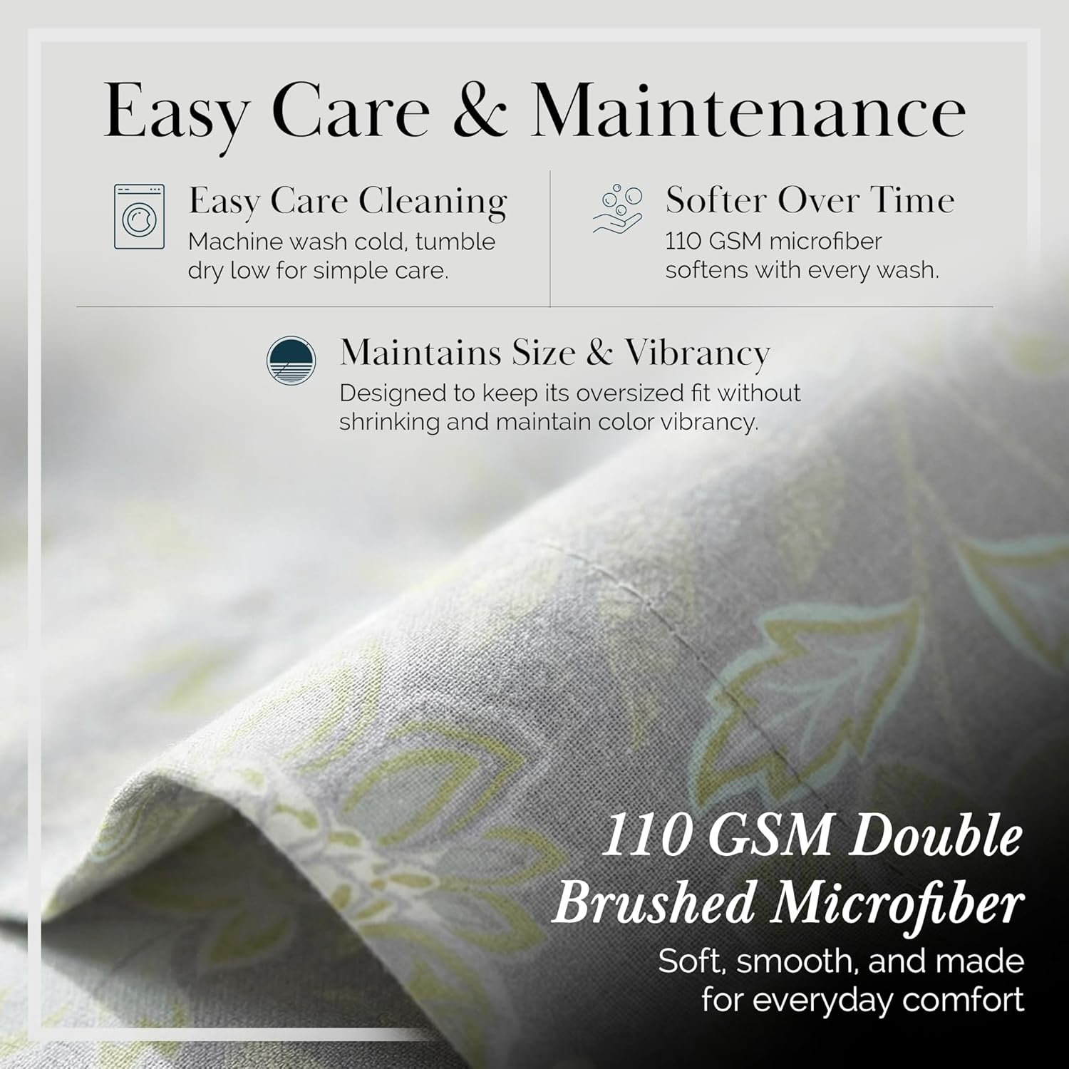 Southshore Fine Living, Inc. Oversized California King Duvet Cover and Shams Set - Blue Floral Duvet Cover - Pet Hair Resistant Bedding, Zipper Closure, Easy Care Microfiber - Infinite Blossom Blue