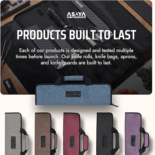 Miniatura 7 de Asaya Chef Knife Roll Bag - 12 Pockets for Knives and Kitchen Utensils - Lightweight, Durable, and Stain Resistant Nylon - Perfect for the Traveling