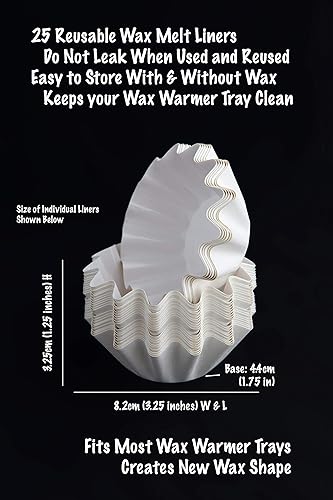 Miniatura 3 de Revestimientos calentadores de cera para derretir | 25 revestimientos reutilizables a prueba de fugas para calentador de cera | Forro de cera para