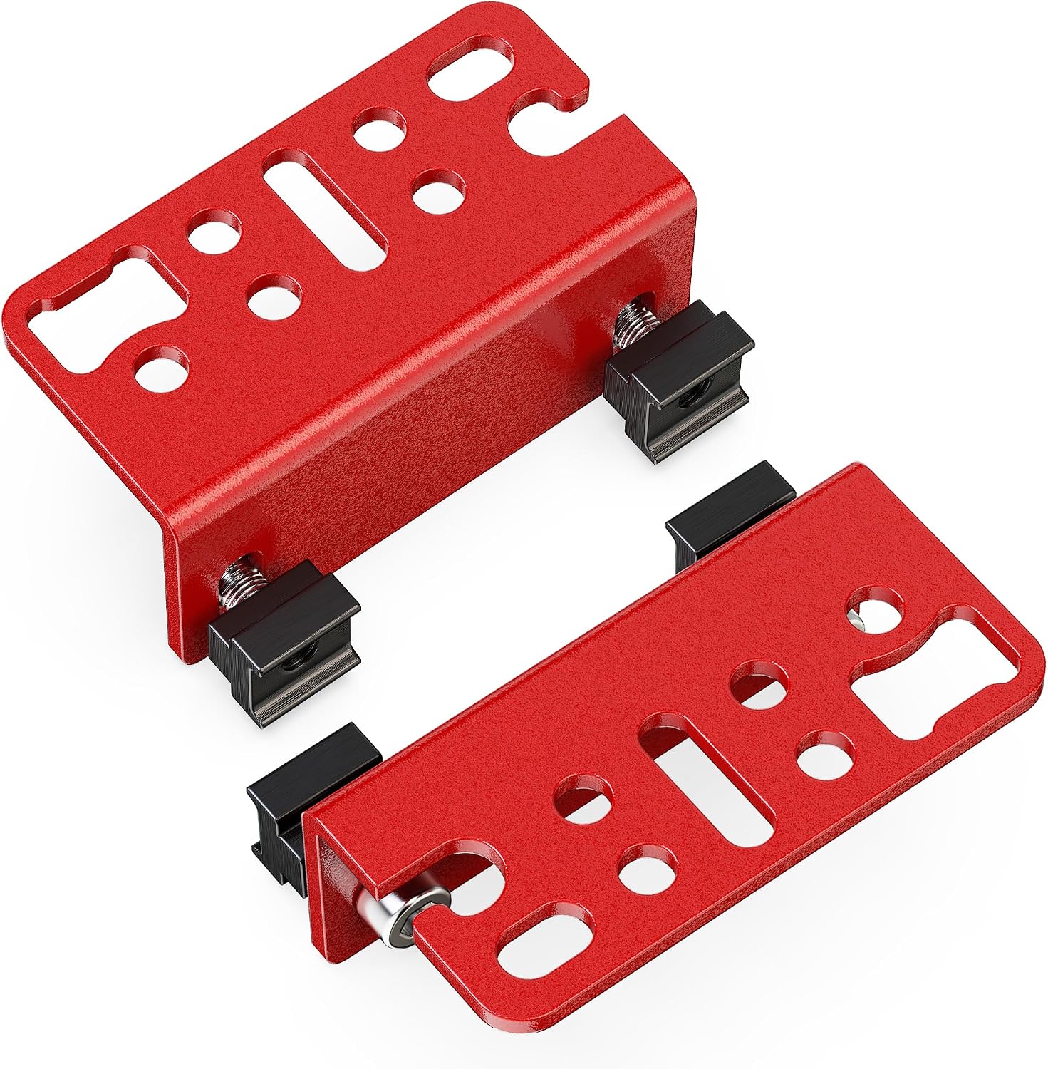 RENO Tacoma Bed Rail Cleats, Deck Rail System Tie Down Anchors (Red, 2pcs)