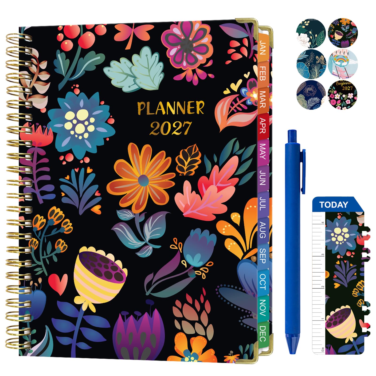 Academic Diary 2027,2027 Diary Monthly Weekly Calendar Planner Jan. 2027-Dec. 2027 with Month Tabs 6.1" x 8.5" Hardcover,Notebook Agenda for Daytimer Schedule Work School (A0902) — image 1