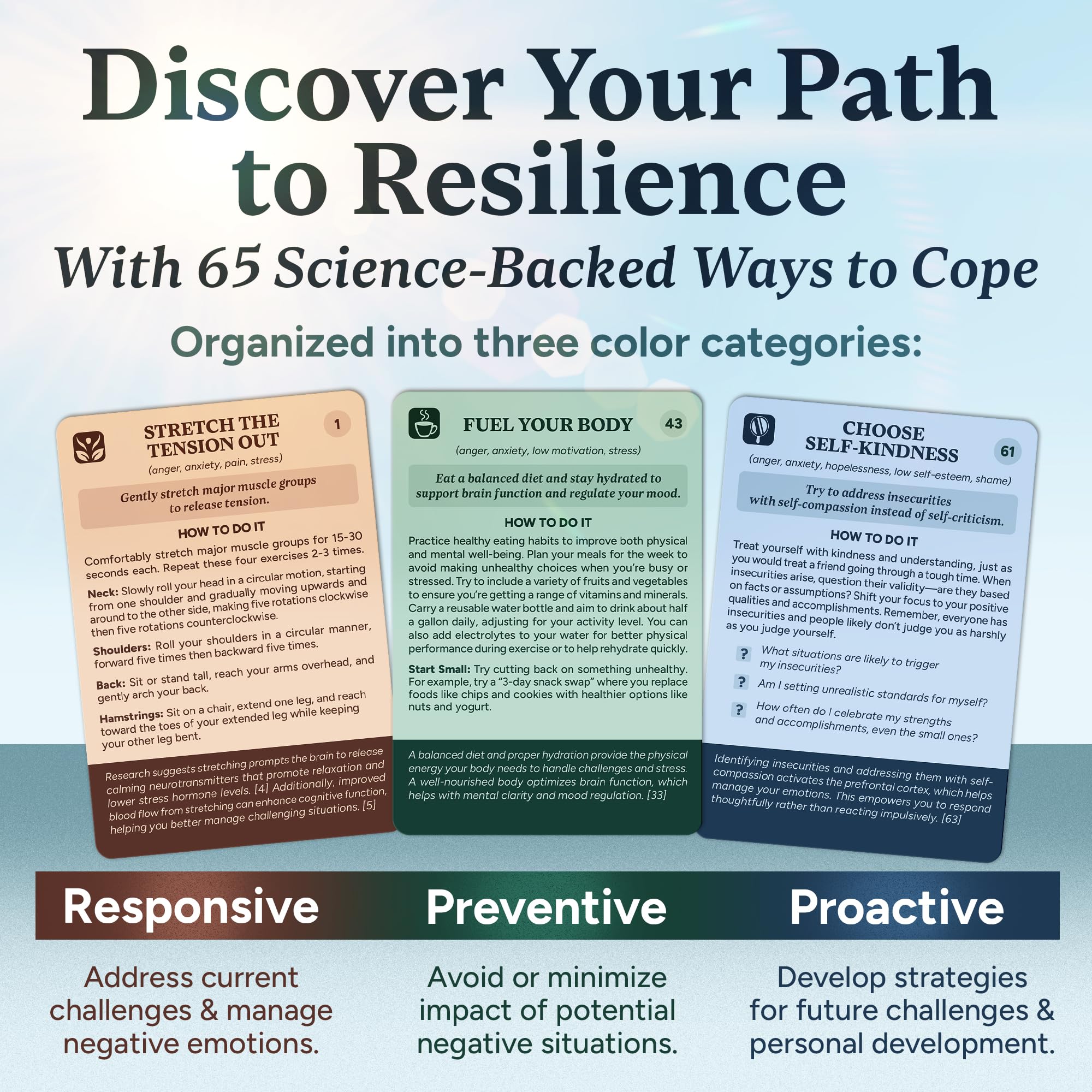 Better Days Coping Cards, 65 Skills & Exercises to Cope with Stress, Anxiety, & Anger - Image 2