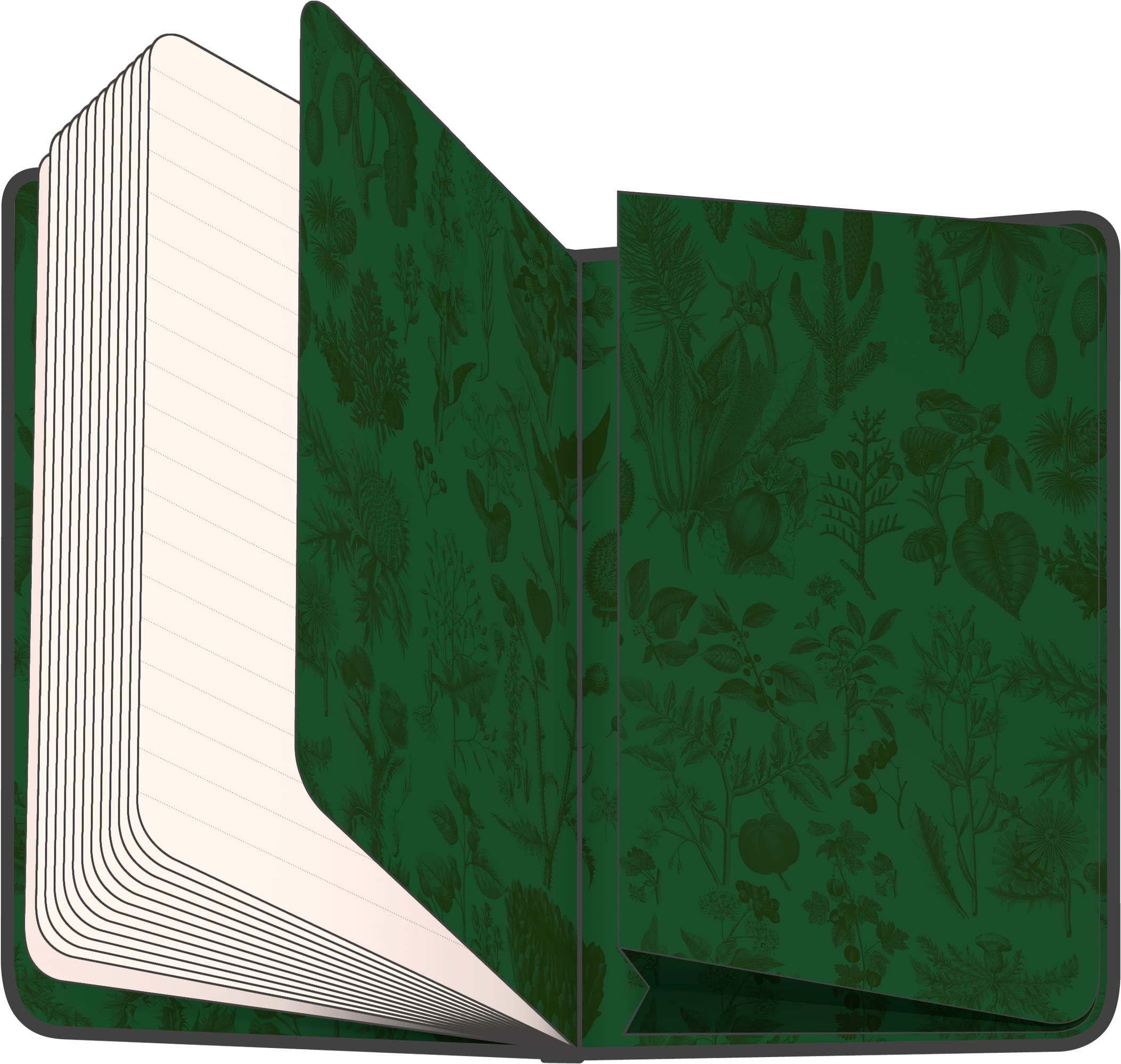 Notitieboek, gelinieerd met elastiek 13x21cm ca. A5, hardcover notebook, notitieblok, notitieboek, dagboek, dagboek voor volwassenen, dames (eucalyptus