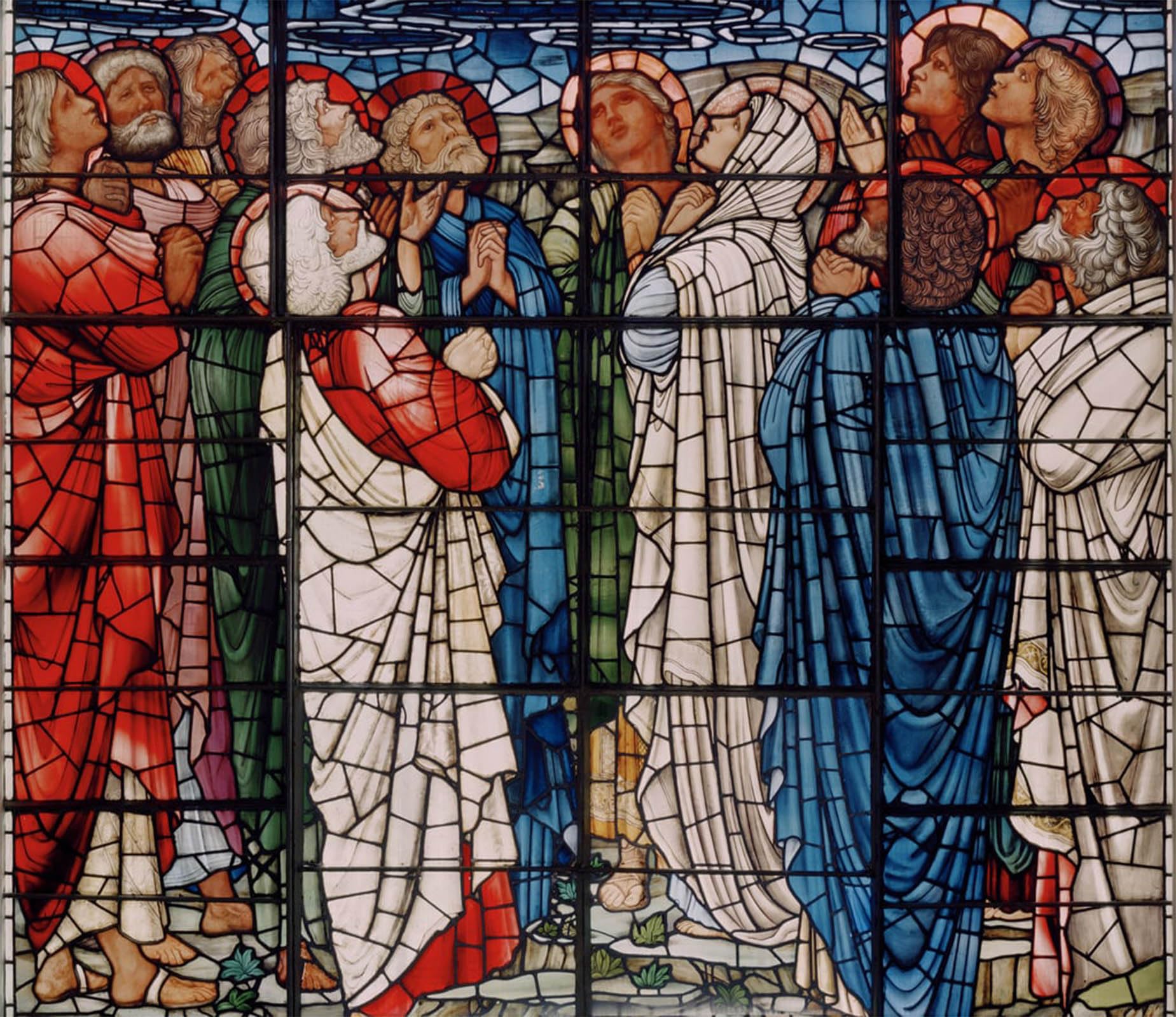 SERENDIPITP Abstract Painting Mural Print Picture Wall Decor Painting the Ascension Window Detail by Edward Burne Jones Vintage Wall Artwork for Home Decor 60x90cm