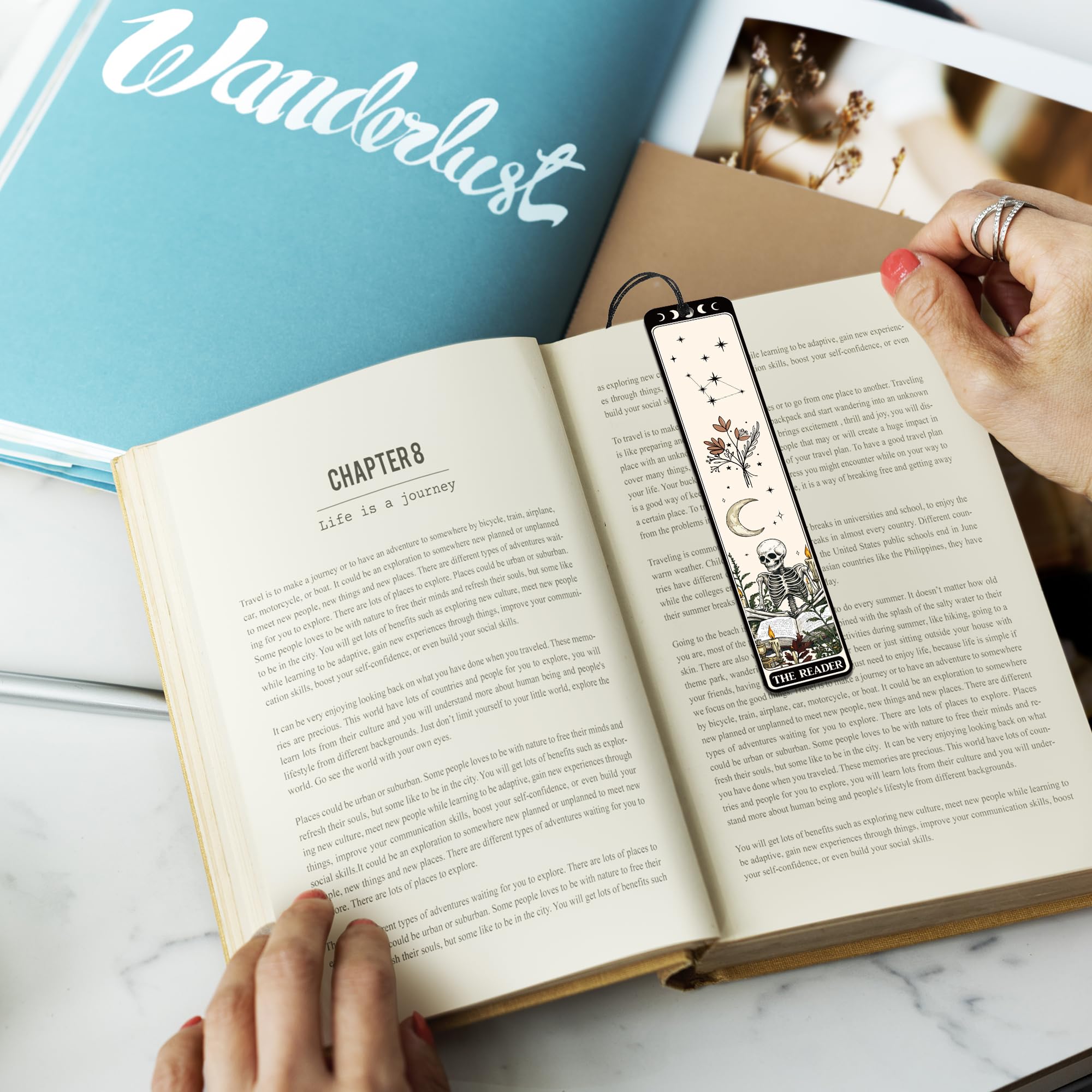 Anti Social Book Club Bookmark: Vintage Aesthetic Metal Bookmarks with Tassel, Funny Book Mark Page Markers for Book Lovers, Gifts for Women Girls Teens Readers Bookish School Office Supplies: Gothic Skull