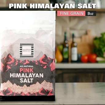 Himalayan Pink Salt, 8 Ounce Bag, Fine Grain Himalayan Salt, All Natural, Kosher, Vegan, Gluten Free, Pure Gourmet Pink Salt, Hampton Distribution
