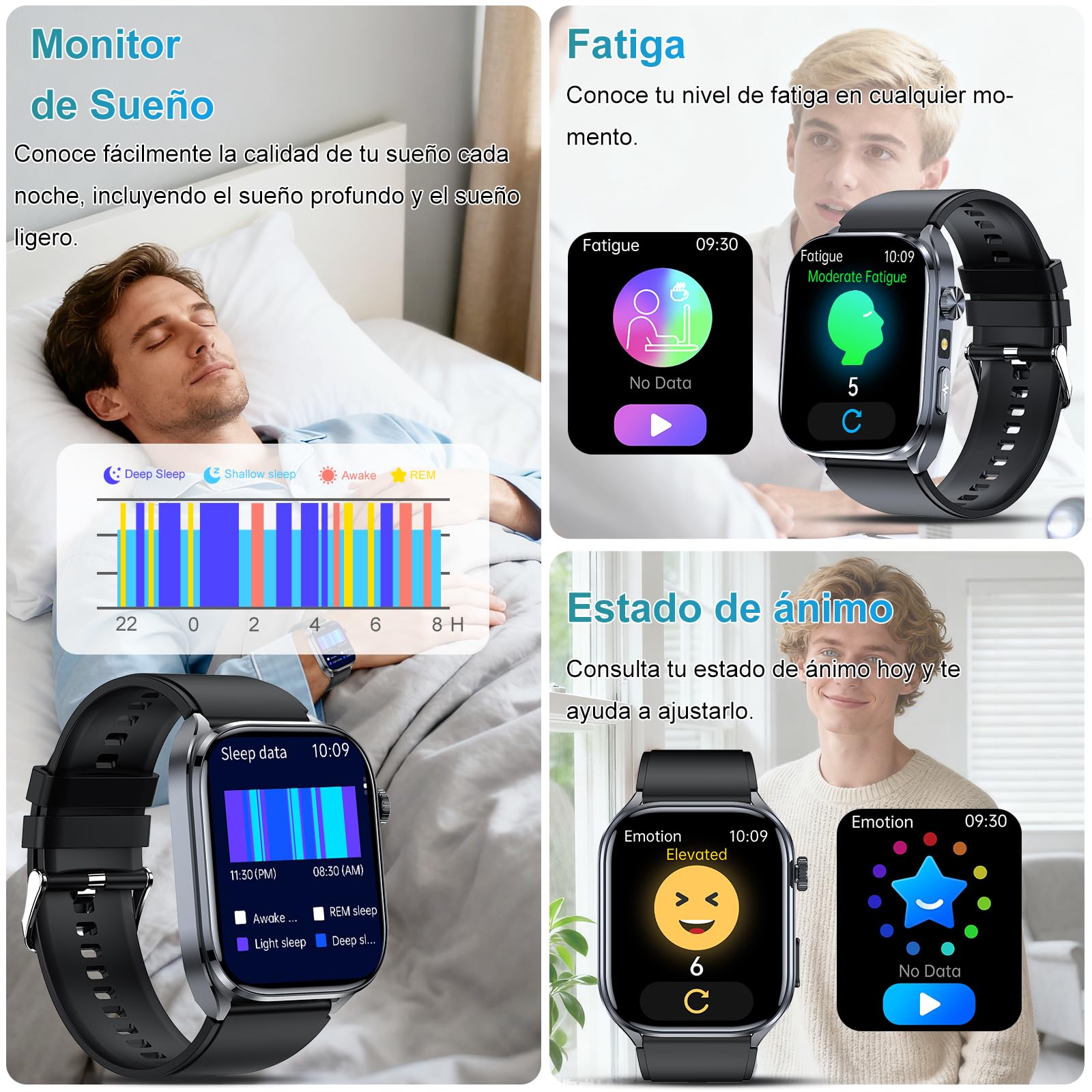 YYKY AI Reloj Inteligente Hombre con ECG/HRV, 2" Smartwatch Asistente GPT | AI GPT Q&A, Sueño, BMI, 30s Mini Chequeo,IP68 + Drenaje de Agua, Linterna LED, SOS, 150+ Deportivos, Personas Mayores