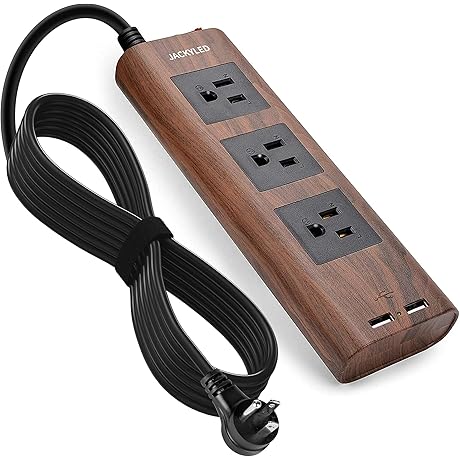 Outshine Vintage Charm with JACKYLED's Walnut Wood Grain Extension Cord