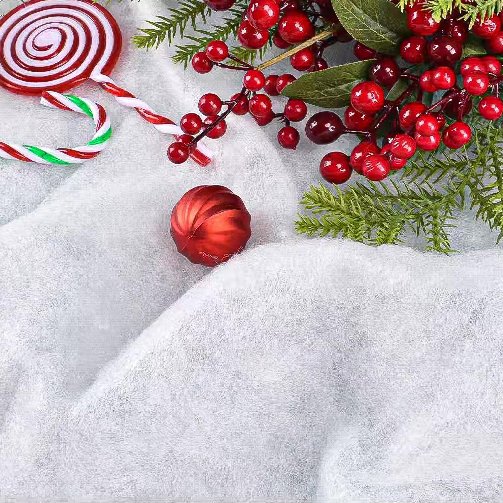 RANJIMA Manta de nieve artificial para Navidad, 80 x 240 cm, gruesa, suave, decoración navideña, manta de nieve, nieve artificial para árbol de Navidad, pantallas de pueblo de invierno, camino de mesa