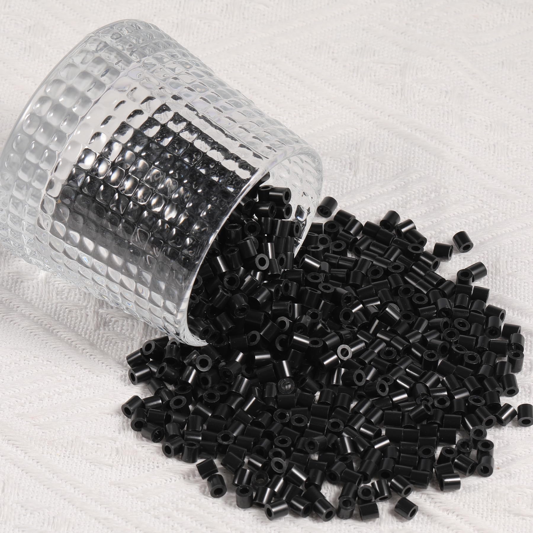1000Pcs Loose Fuse Beads 5mm Bulk Refill Kit Fast Easy to Use Stress Relief Pixel Art Melting Beads for DIY Decor Crafts Creative Handmade Projects 3D Craft (Black) - Image 4