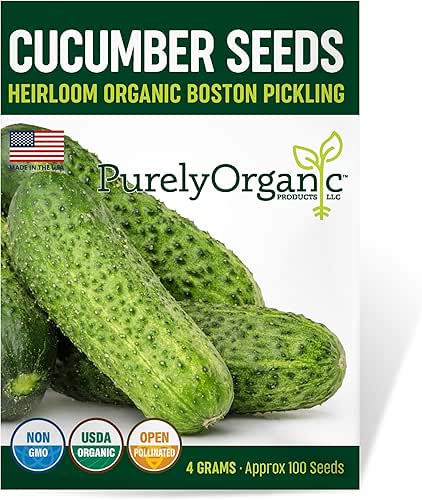 Organic Boston Pickling Cucumber Seeds - USDA Organic, Non-GMO, Open