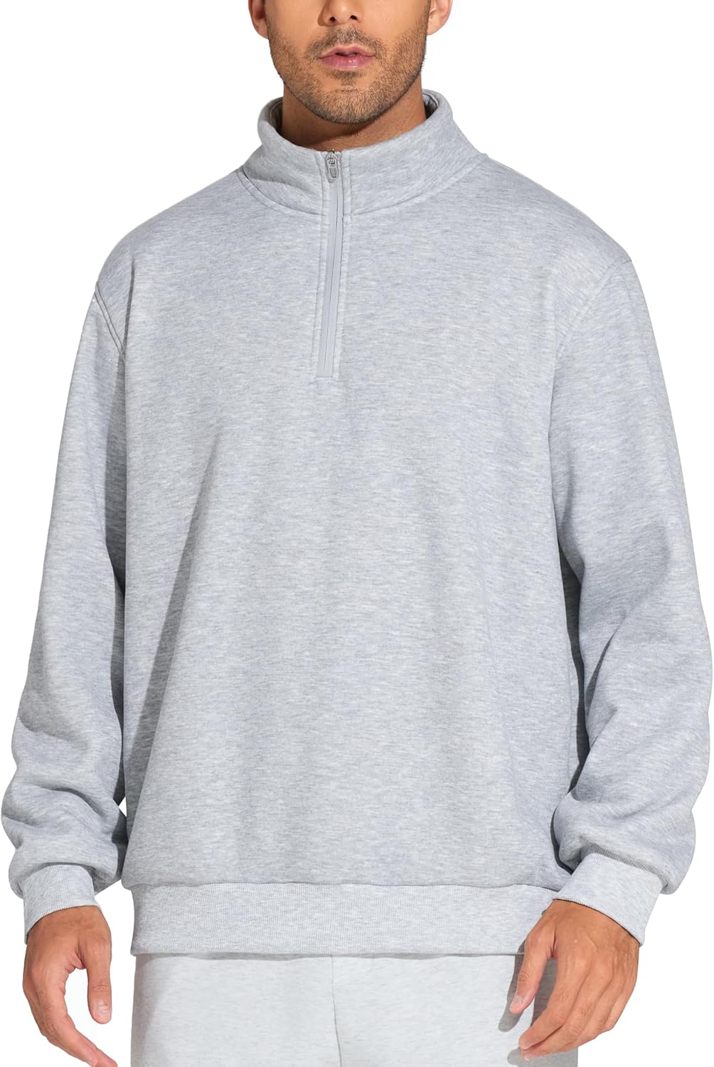 THE GYM PEOPLE Men's Half Zip Sweatshirt Long Sleeve Fleece Pullover Basic Workout Tops - Image 2