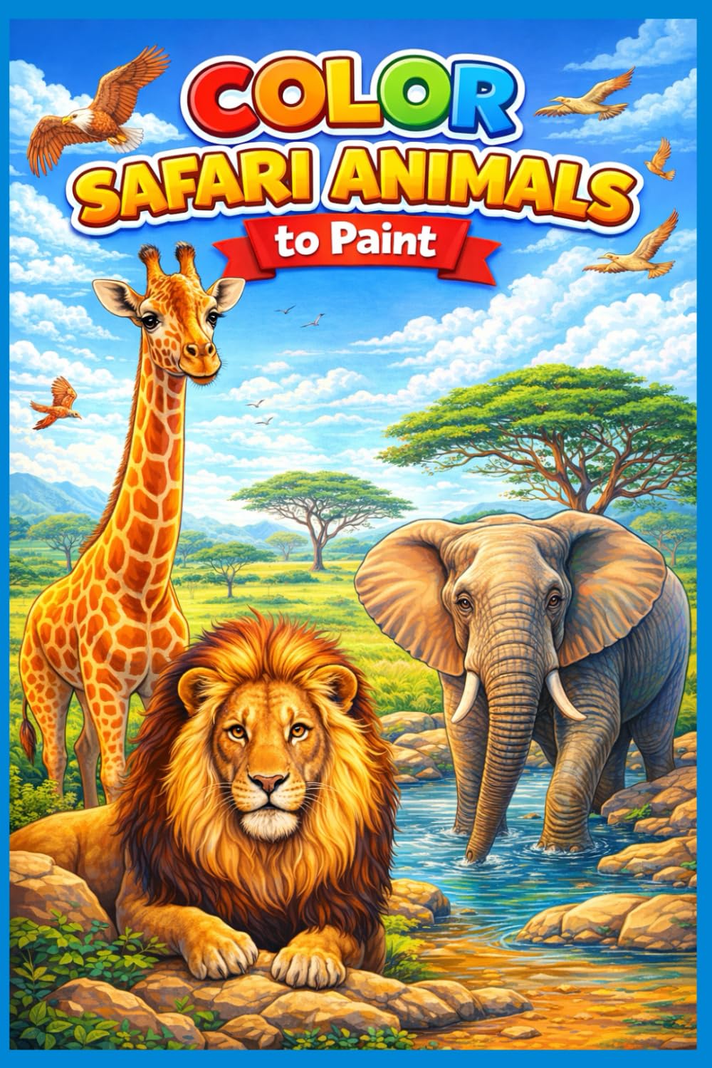 Color Safari Animals to Paint: Colorful Adventures: Safari Animals to Paint