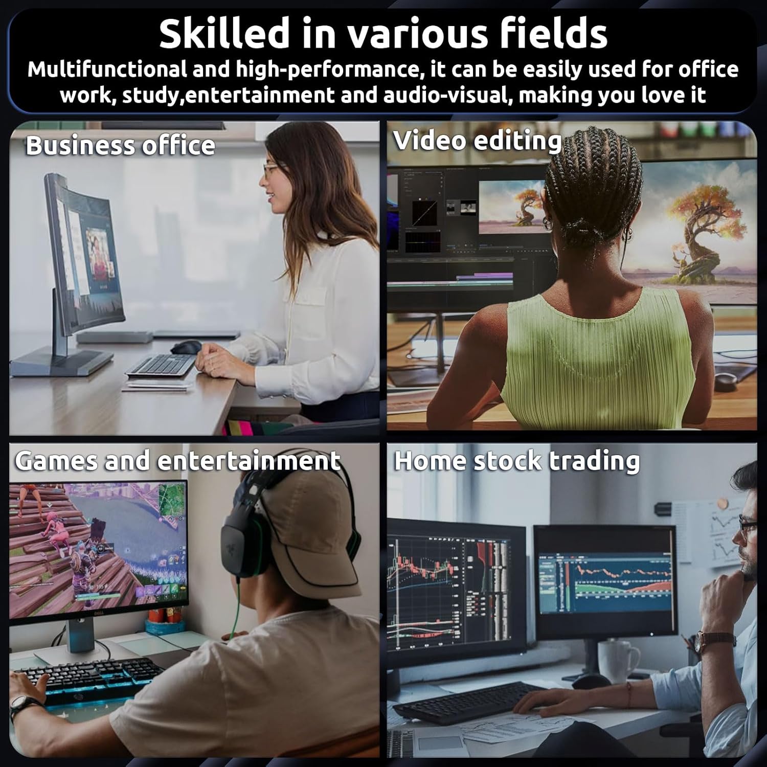 Desktop Computer Tower PC, Intel Core i7-4770-3.4GHz, 16GB DDR3 RAM, 512TB M.2 SSD Hard Drive, RGB Fan x 3, Wi-Fi 6.0, USB 3.0, HDMI, Windows 11 Home or Office image 5 of 9 B0FCFV1F9C