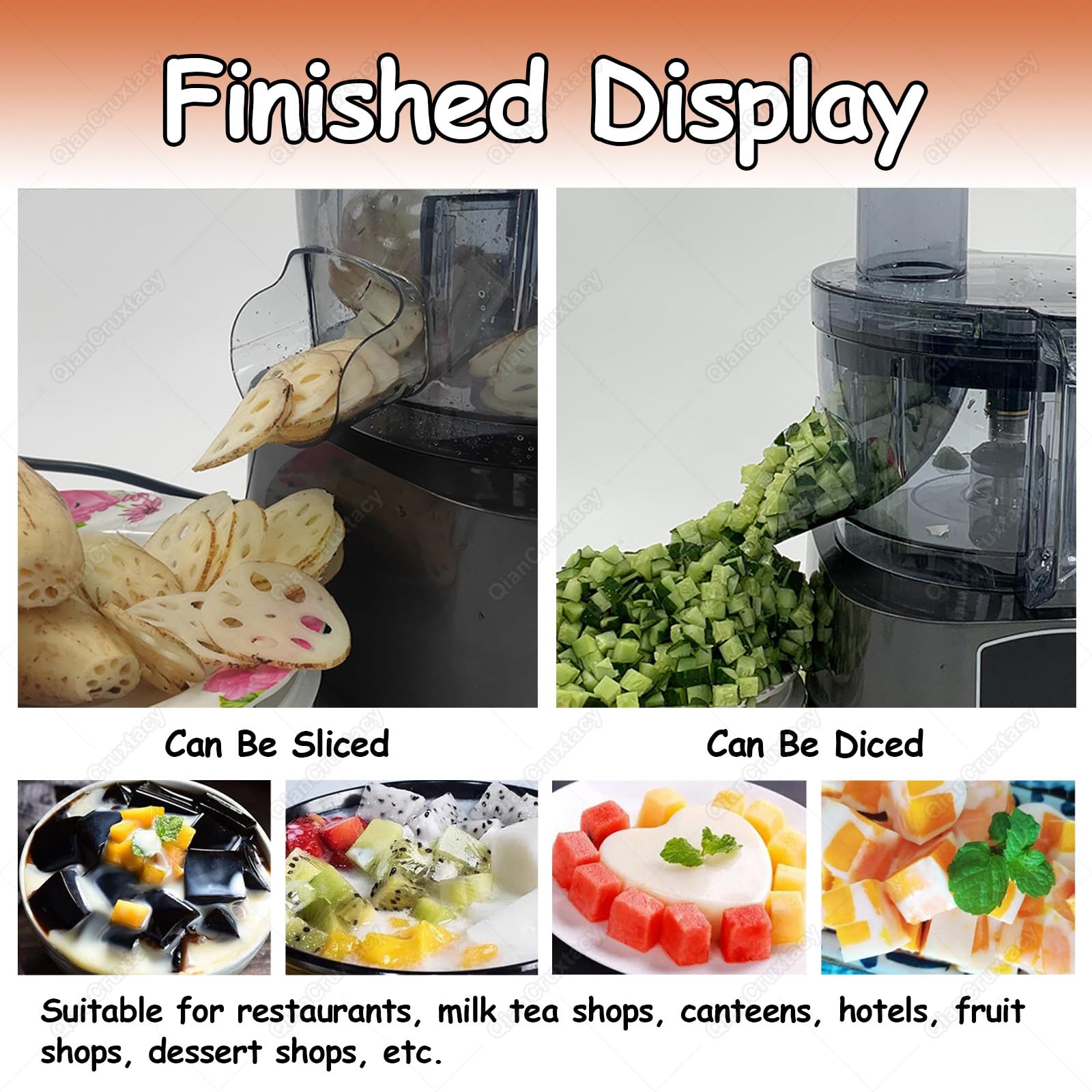 Picadora eléctrica de alimentos de 600 W, 5 L, 2 velocidades, 3 cuchillas, para restaurante, cocina en casa