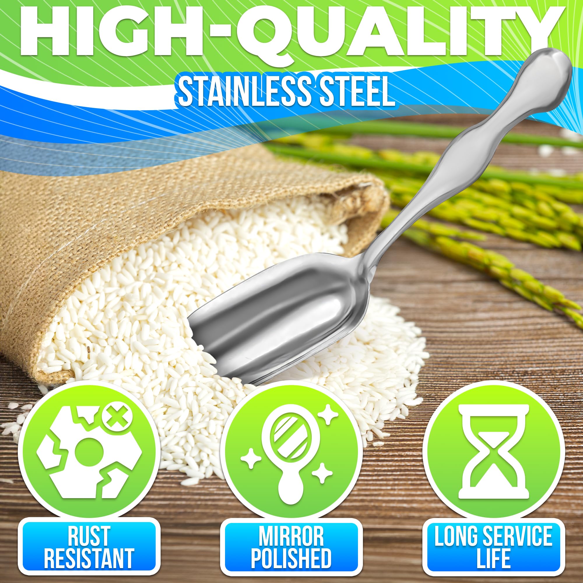 Mini Stainless Steel Scoops - 20 Pack -3