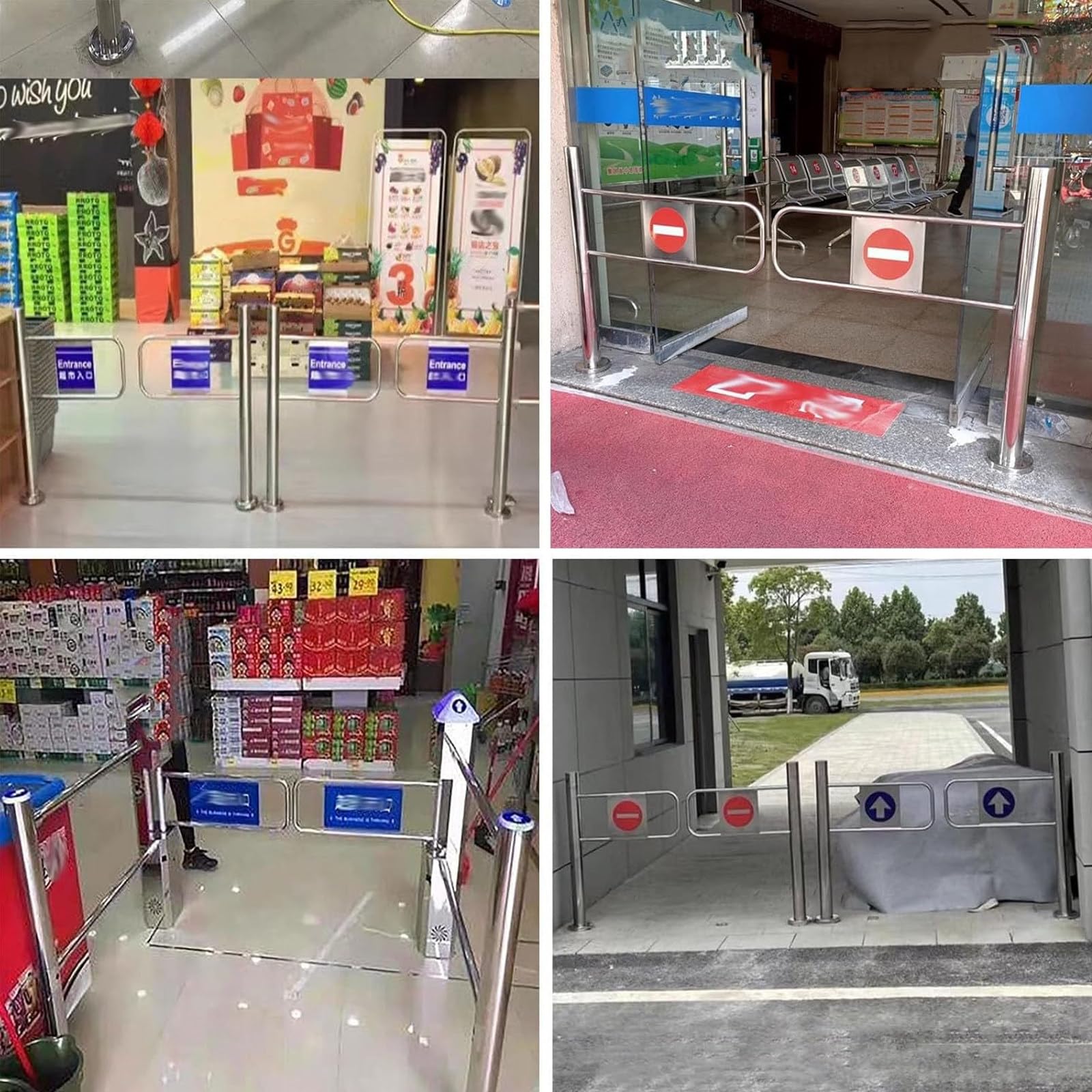 Automatyczna brama skrzydłowa do wejść do supermarketu, samozamykające się drzwi jednokierunkowe do sklepów i magazynów, 50 x 97 cm brama bezpieczeństwa ze sprężynami