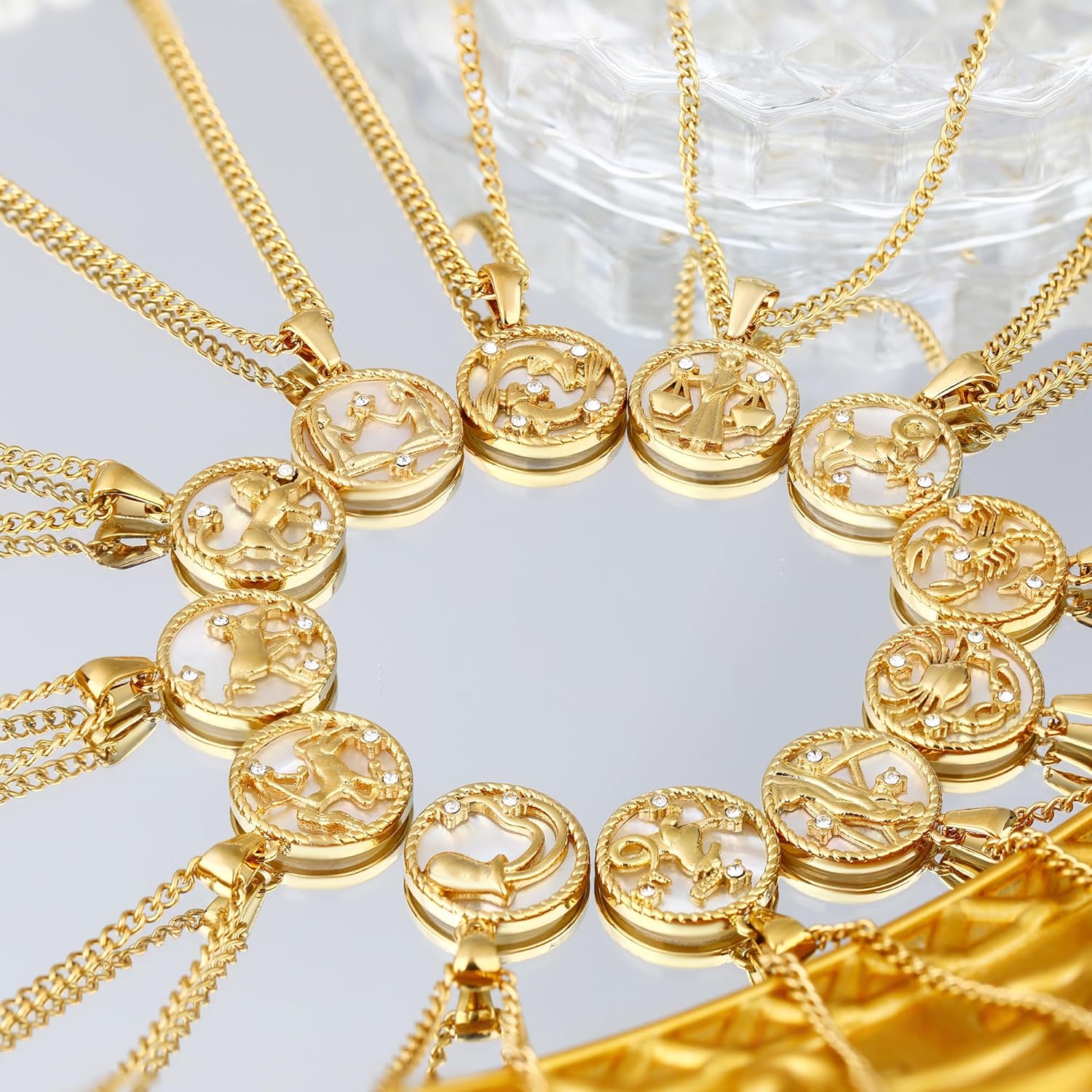 18K Gold Plated Zodiac Necklaces for Women, Leo/Capricorn/Gemini/Aquarius/Cancer/Scorpio/Virgo/Taurus/Pisces/Libra/Aries/Sagittarius Necklace Birthday Zodiac Gifts for Women - Image 6
