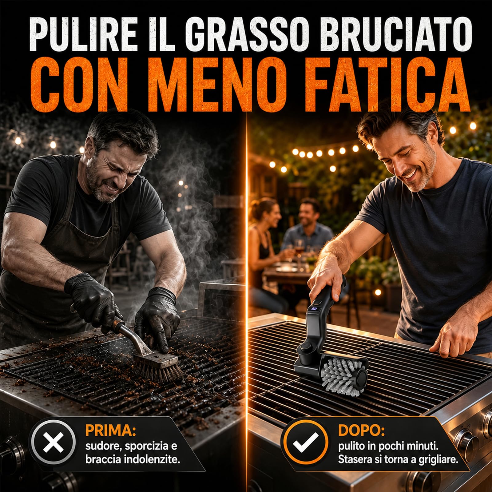 KINGLEAD Spazzola elettrica per barbecue, senza fili, ricaricabile