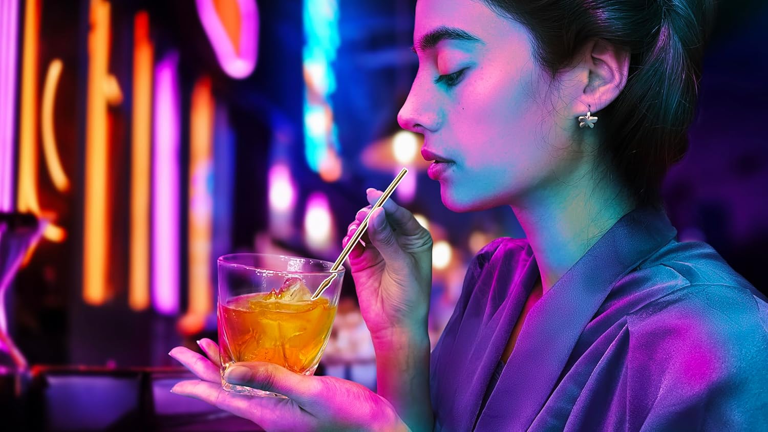 Disposable Plastic Coffee Stirrer Straw - 5 Inch Sip Stir Stick (1000, Gold) - Image 4