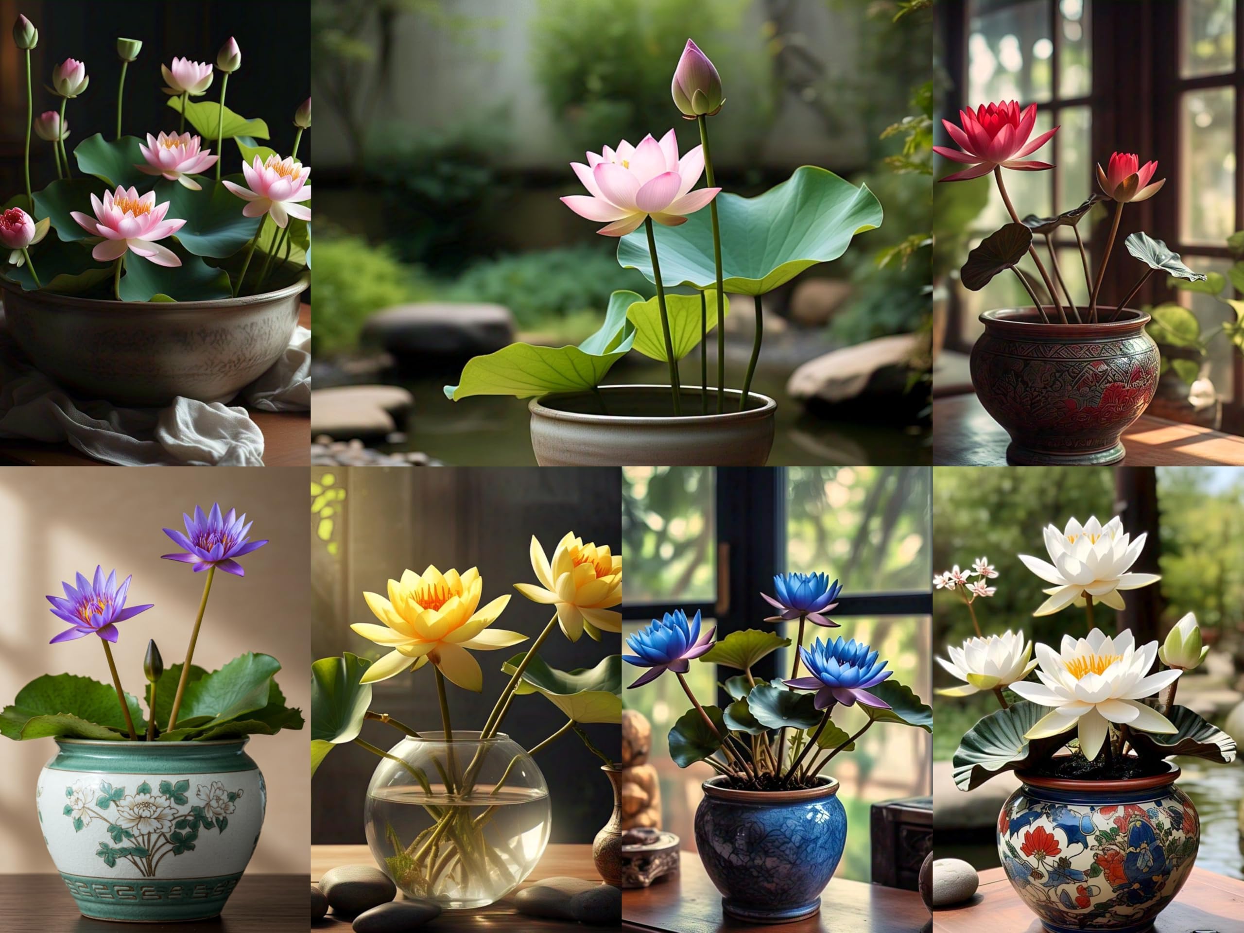 NooElec Seeds India 20+ Mini Lotus Seeds - Mixed Colors, Grow Indoor & Outdoor, Low Maintenance, Beautiful Blooms