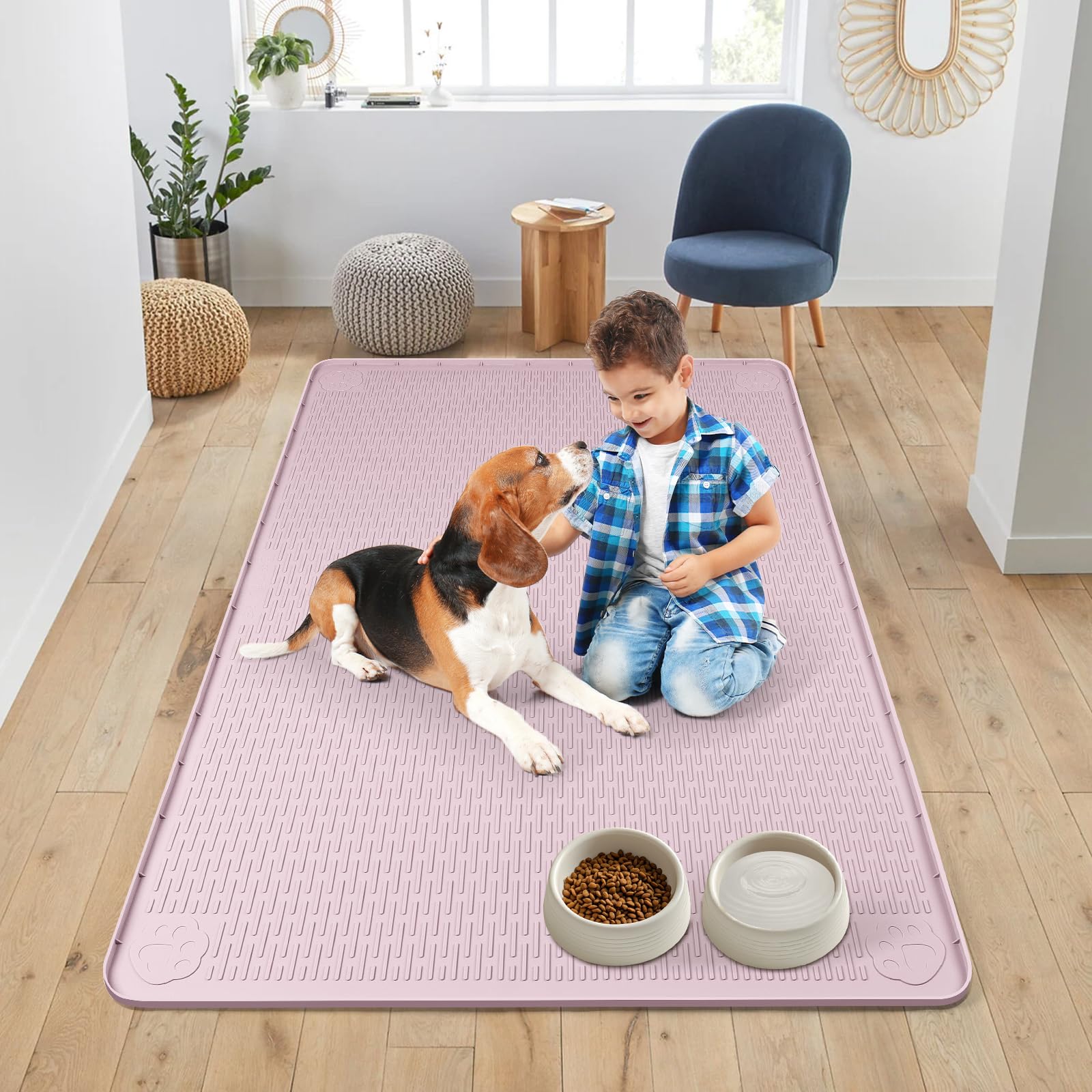 Tappetino per cibo per cani, 127 x 89 cm, extra large, per cibo e acqua