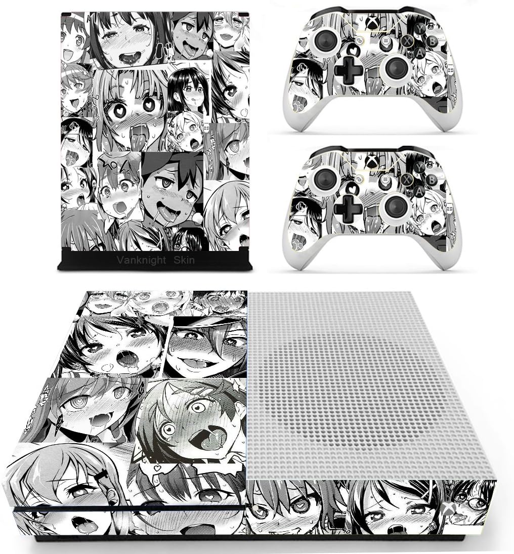XB One Slim S Console Skin Wrap Decal Skin Vinyl Stickers for XB One S Console Controllers Anime Girl
