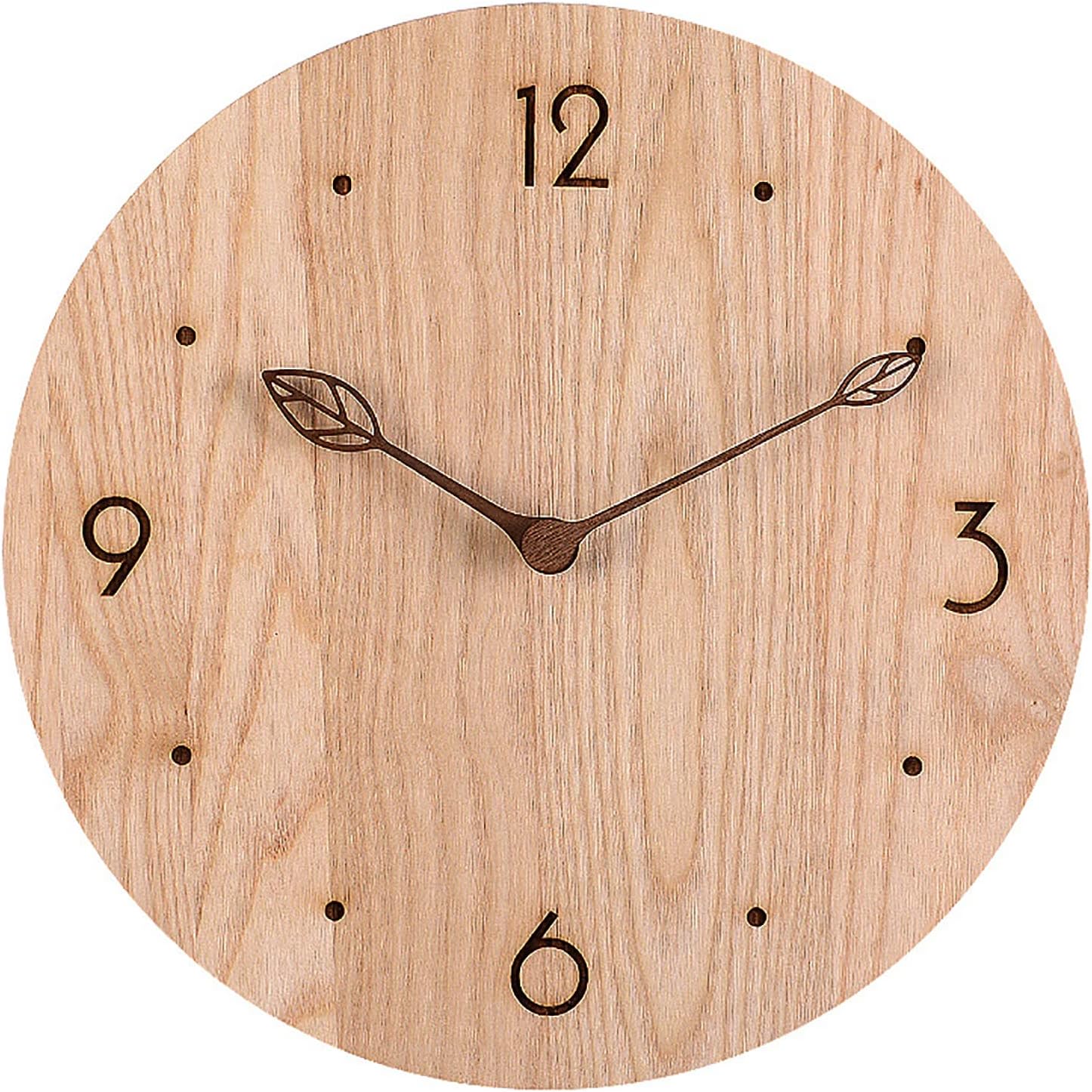 JATIBOSH Rustic Farmhouse Wall Clock 12 Inch Battery Operated Hunging Clock Silent Non Ticking Vintage Wooden Outdoor Clock Home Decor Clock for Pool Garden Patio Office(Battery Not Included)