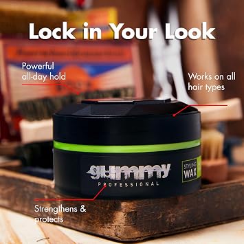 Gummy Professional Hair Styling Wax for Men & Women - Strong Hold Matte Finish - Flexible Hair Product for Long-Lasting Hold, Grooming, and Texturizing w/Professional Salon-Quality Finish 150ml