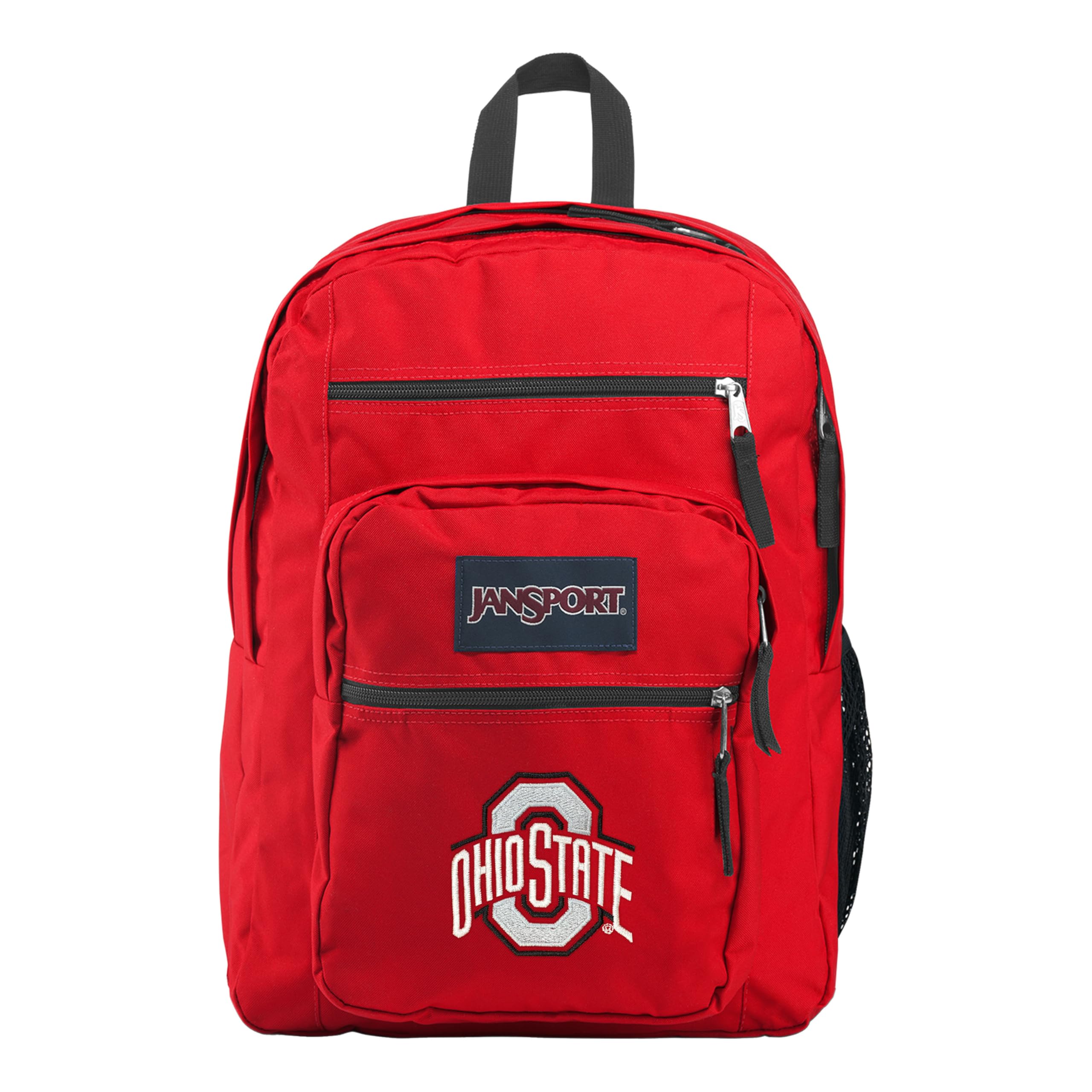JanSport NCAA Officially Licensed Backpack, Ohio State Buckeyes, Big Student with Padded 15-Inch Laptop Sleeve, 2 Compartment Computer Bag with Bottle Pocket &amp; Haul Handle, Book Rucksack, Red Tape