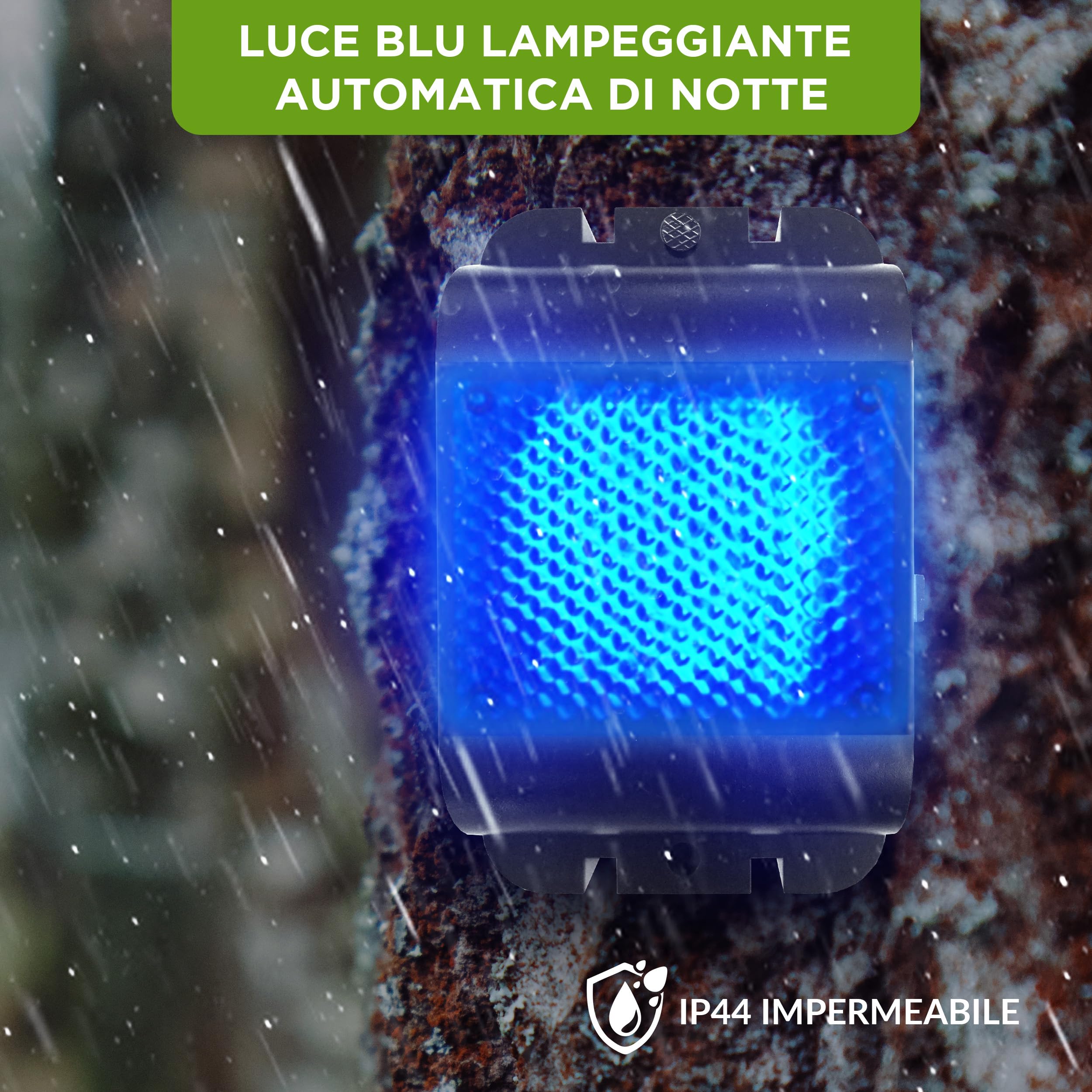 ISOTRONIC Repellente Solare Animali Selvatici LED Blu (6 Pezzi), Dissuasore per Procioni Cervi Volpi Cinghiali, Raggio d'azione 40m², Deterrente Efficace Esterno e Giardino Senza Veleni