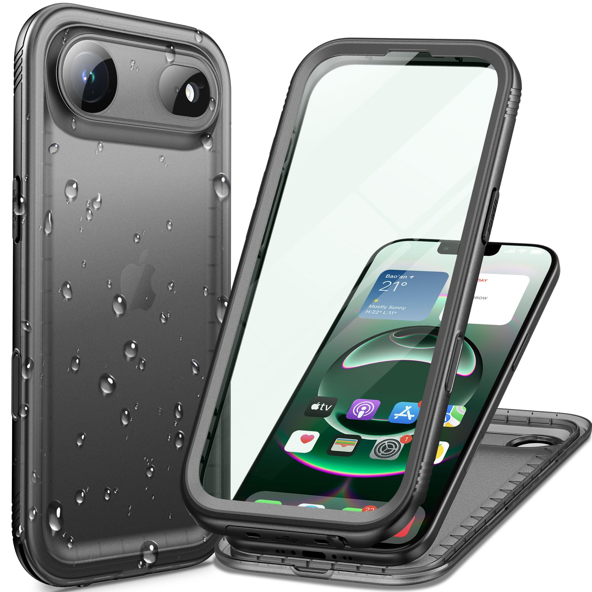 Cozycase TOP Cover Protettiva Per iPhone Air Impermeabile Antiurto IP68 Subacquea Antipolvere 360 Completa integrale Militare Rigida Rugged Custodia Resistente i Phone 17 Air Anti Urto Mare Waterproof