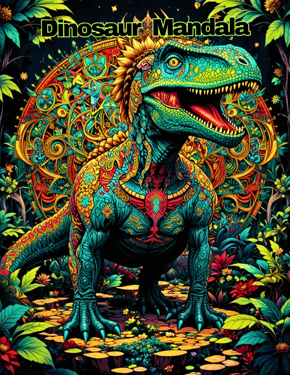 Mindful Dinosaurs: A Calming Mandala Coloring Book for Adults with Complex Prehistoric Illustrations