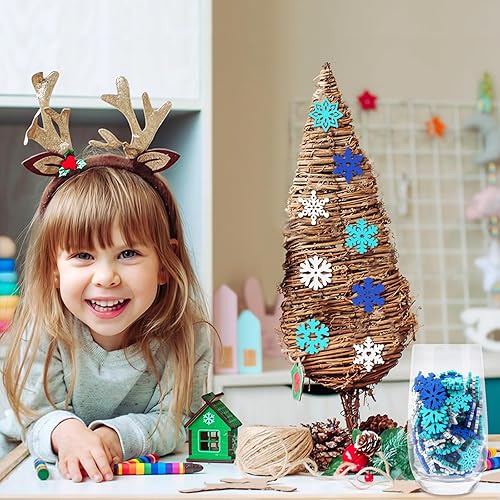 Miniatura 4 de JUNEBRUSHS 260 botones de madera de Pascua, 2 agujeros, flores, mariposas, cruces, pollos, zanahorias, conejo, botones de costura de madera para