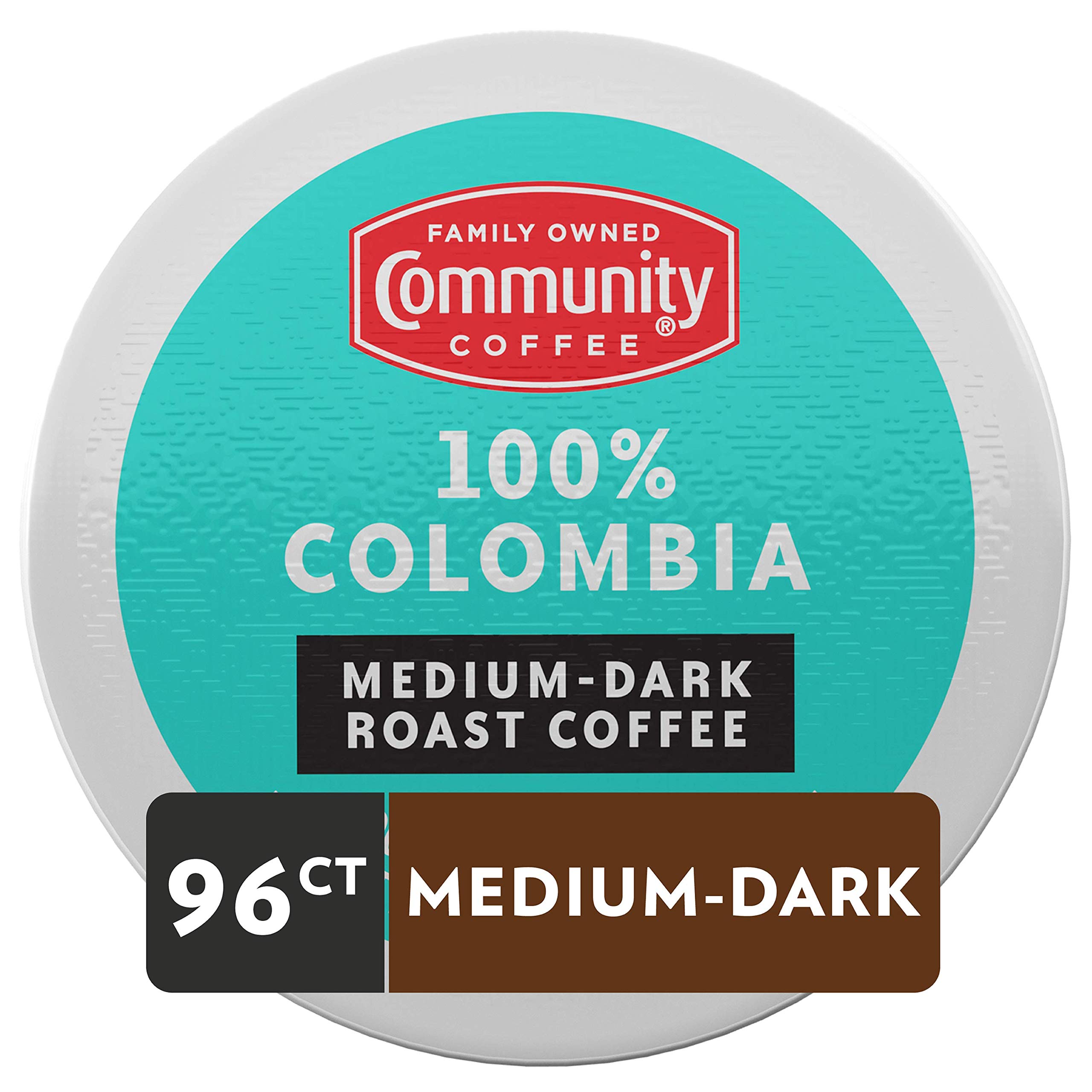 Community Coffee 100% Kolumbia, 96 kapsułek do kawy, średnio ciemna palona, kompatybilna z zaparzaczem Keurig 2.0 K-Cup