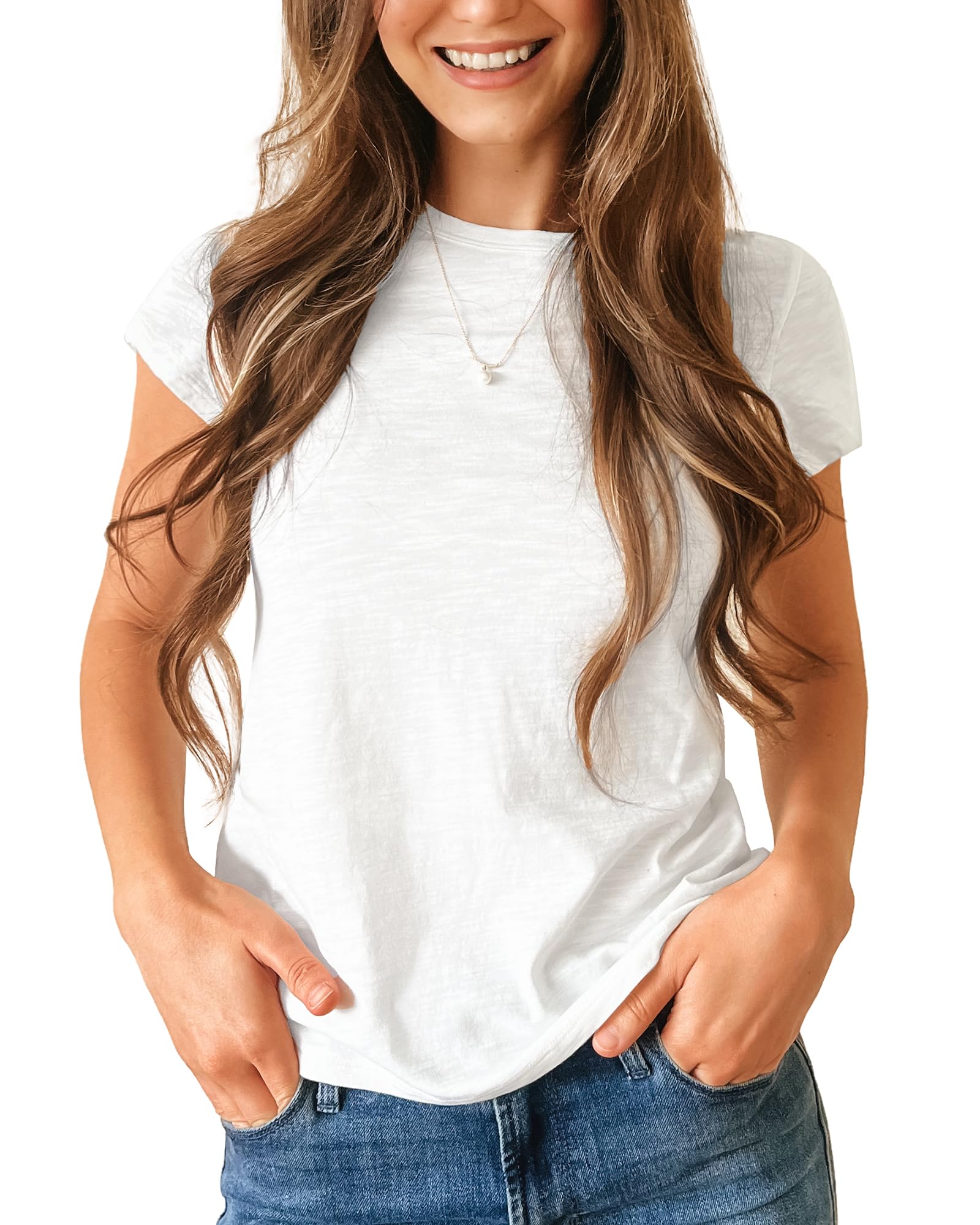 Womens Modal Soft Crewneck Short Sleeve T Shirts Basic Tees