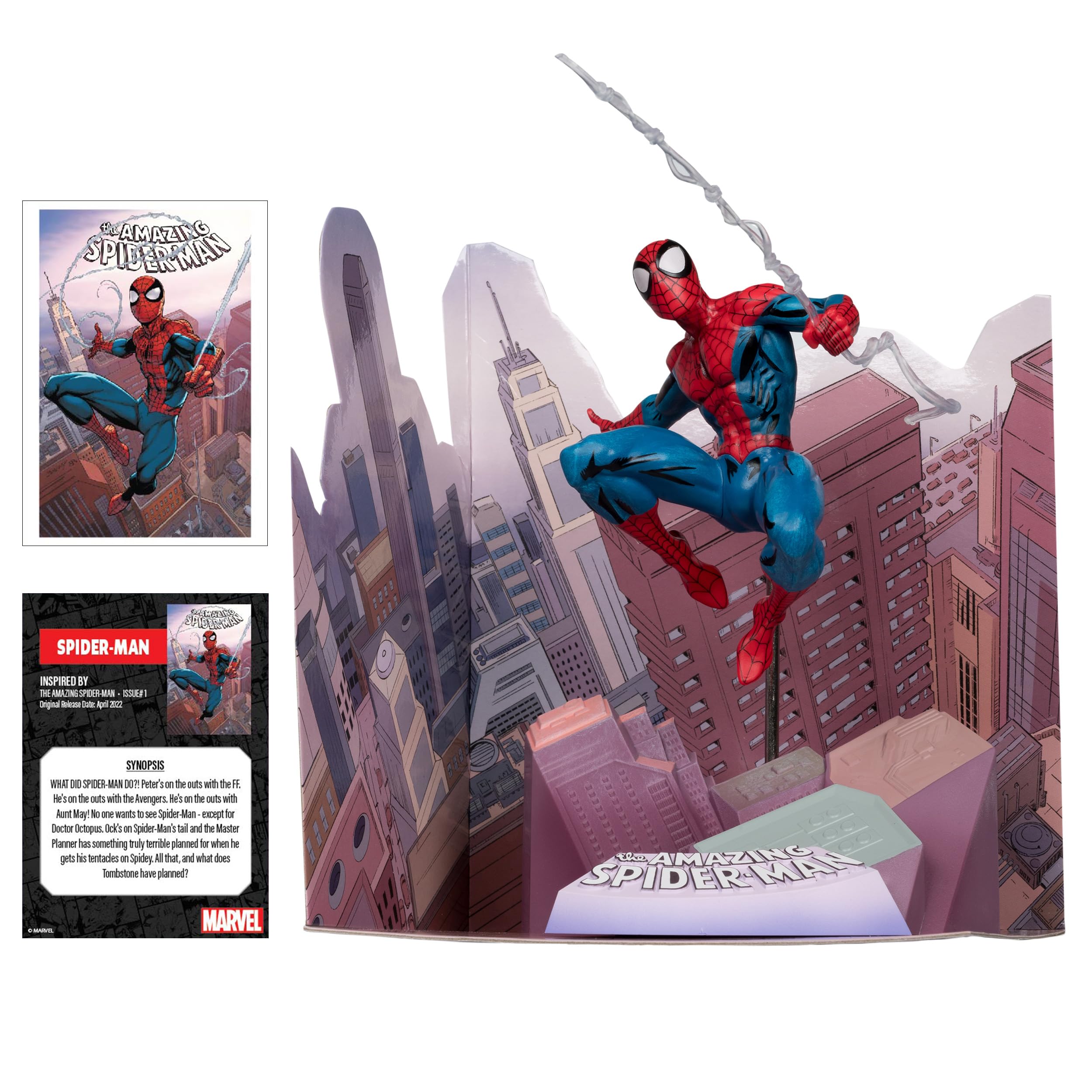 Marvel Spider-Man Skala 1:10. Kolekcjonerska ze sceną (Niesamowity Spider-Man #1) Zabawki McFarlane