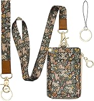 Vista 21 de bolimoss Cordón con cartera, funda de identificación con cremallera y cordón, soporte para credencial, cartera con cordón para mujer, cartera
