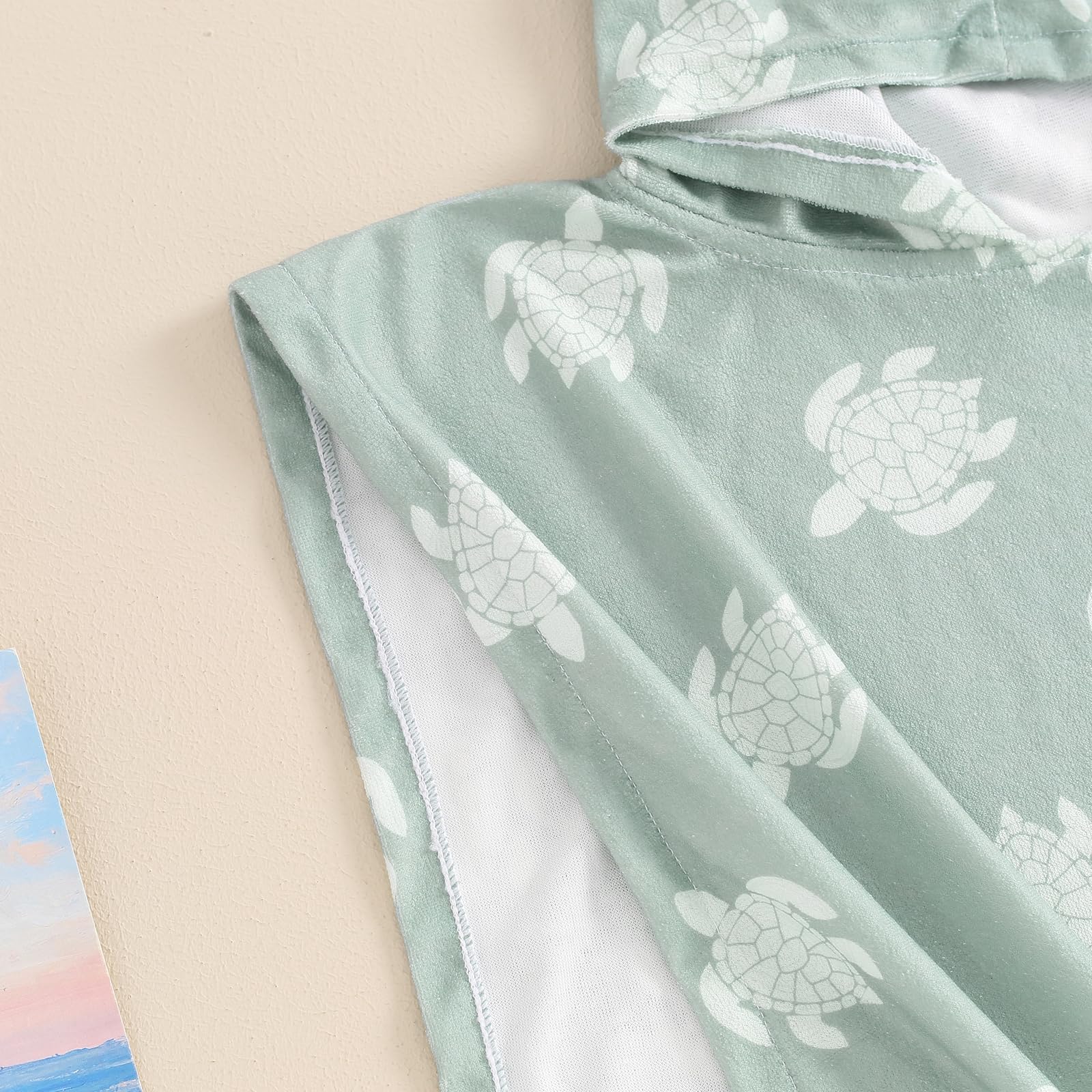 Toalla de playa con capucha para bebé niña y niño, toalla de baño, poncho de natación, ropa de verano (B-verde, 6-12 meses)