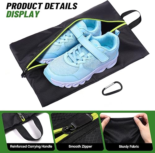 Miniatura 5 de Roliwils - Bolsa para zapatos de golf con mango reforzado, bolsa de tacos resistente al olor con mosquetón, organizador de zapatos de viaje para