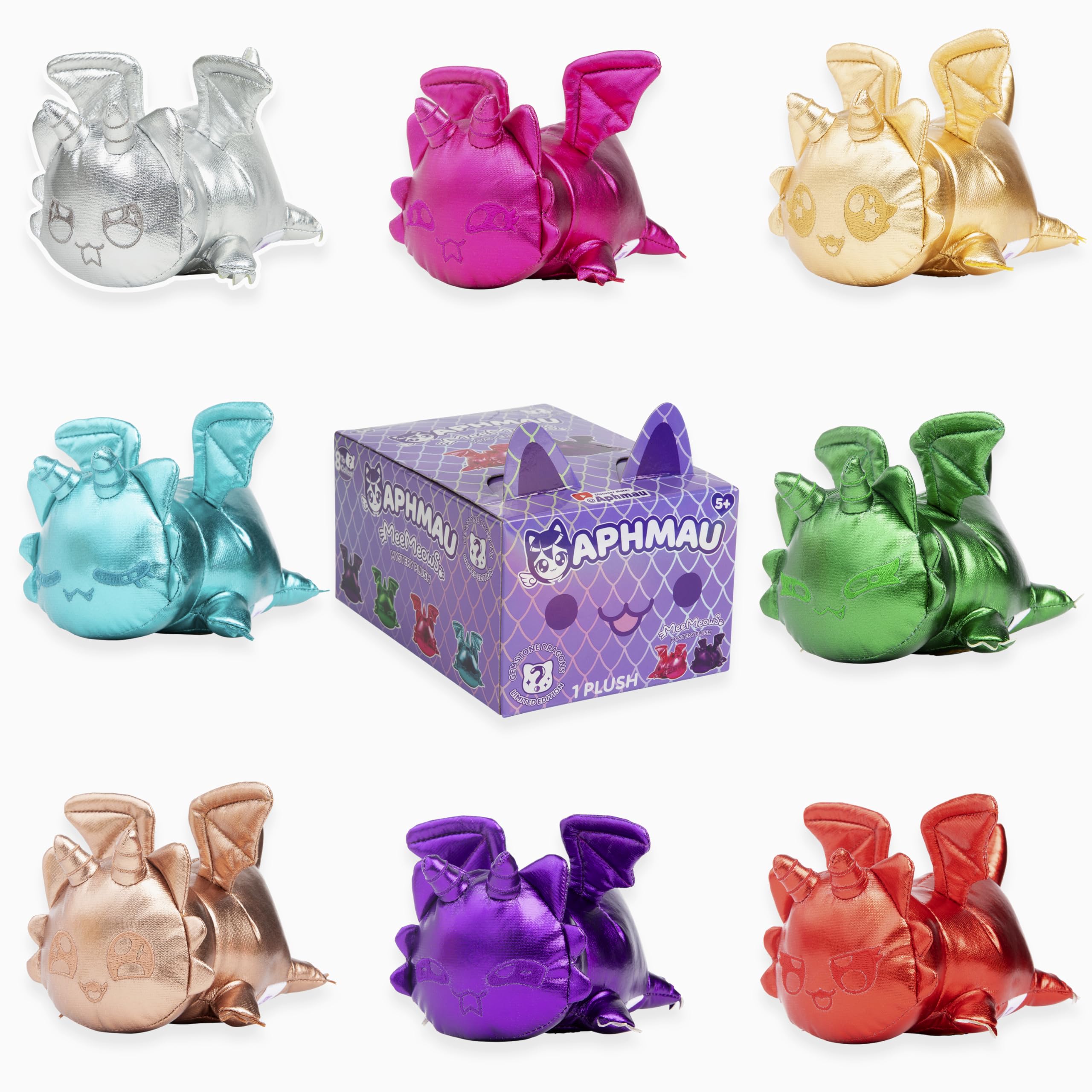 Aphmau 6 MeeMeow Mystery Plush  Dragons, Blind Box, 1 of 8 Possible, Fun Dragon MeeMeows, Official Merch