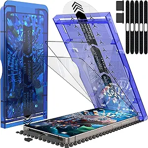 3 Pack for Samsung Galaxy s25 ultra screen protector,9H Tempered Glass Film HD with easy-to-install frame Finger Print Reader Compatible