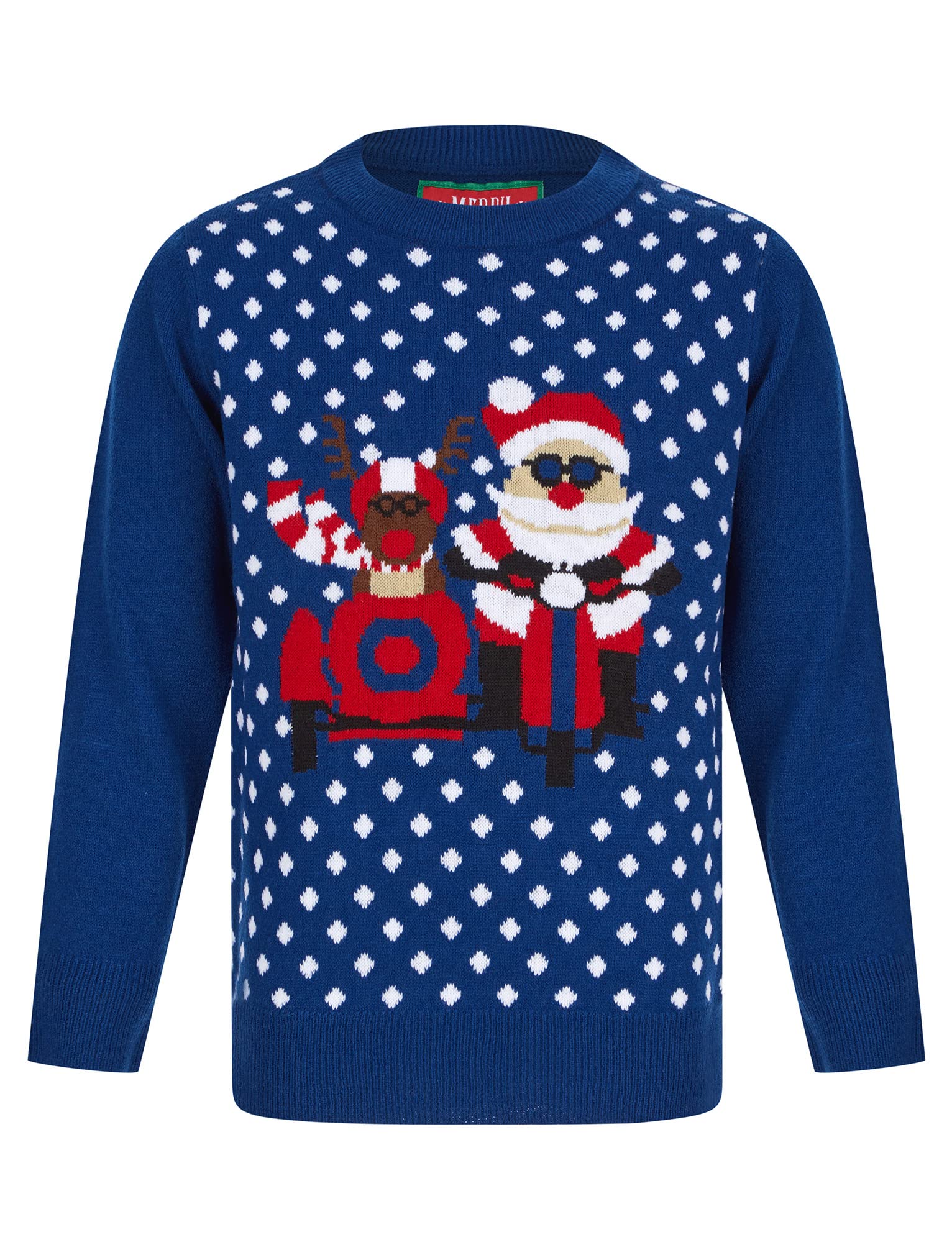 Tokyo Laundry Boy's Sidecar Polka Dot Novelty Christmas Jumper