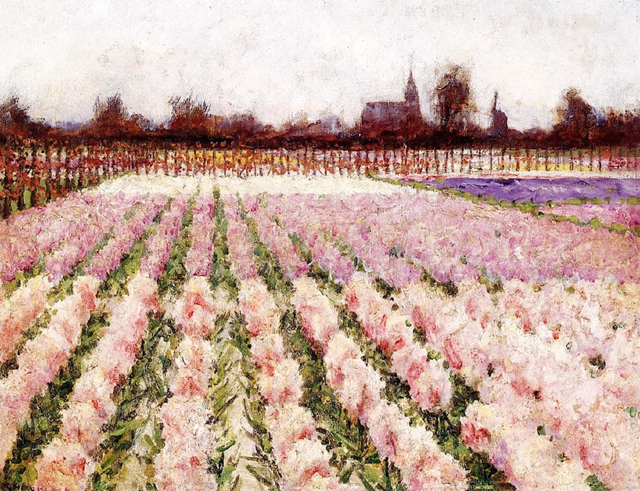 Serendipitp No Frame Vintage Wall Art Canvas Nordic Poster Canvas Print Picture Field Of Flowers By George Hitchcock Wall Art Poster For Home Decor 60X90cm